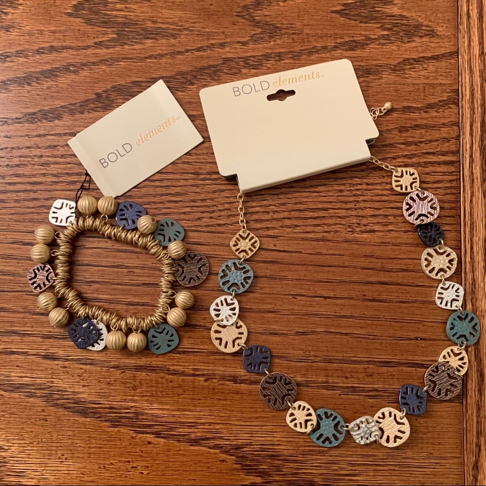 Bold Elements Necklace & Bracelet Set